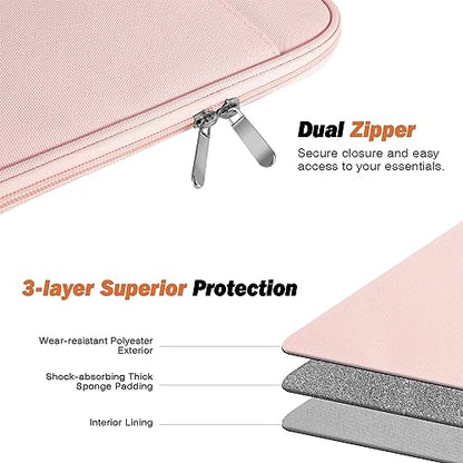 MoKo 13 Inch Tablet Sleeve Bag Carrying Case with Accessory Pocket | Fits iPad Pro 13-inch M5, iPad Air 13-inch M4/M3, iPad Pro 12.9 M2/M1 and Galaxy Tab S8+/S9+ 12.4, Pink - color: Pink, size: 12.9-13 inch