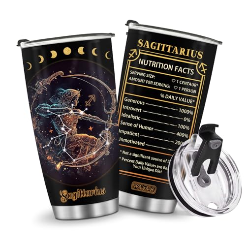 Horoscope Sagittarius 20oz Insulated Tumblers Mug Cup Gifts for Birthday Boys Girls Men Women Son Daughter Travel Essentials Accessories Must Have Cold Iced - color: Sagittarius-655