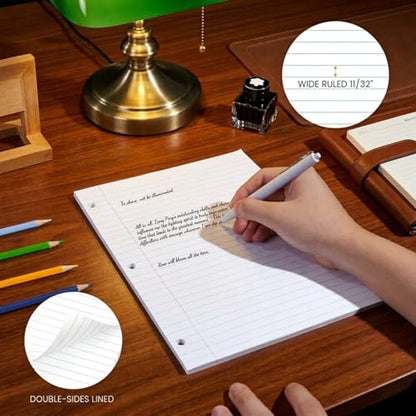 School Supply Boxes | Wide-Ruled Loose Leaf Paper | 24 Pack | 100 Sheets Per Pack, 3-Ring Binder Compatible - color: Wide-Ruled, size: 24 Pack