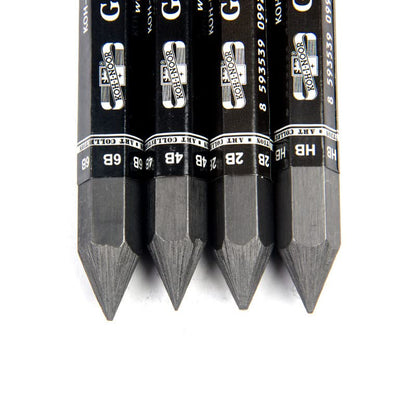 4Pcs Graphite Stick Set HB 2B 4B 6B Woodless Hexagonal Pencil Graphite Crayon for Adults Artist Sketching Drawing Shading Art Supplies