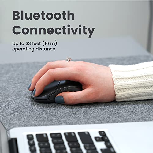 Perixx PERIMICE-802 Wireless Bluetooth Mouse - Portable Design - Compatible with Windows, iOS, and Android PC, Laptop, Tablet, and Smartphone - Graphite Gray (12177) - color: Graphite, size: Pack of 1