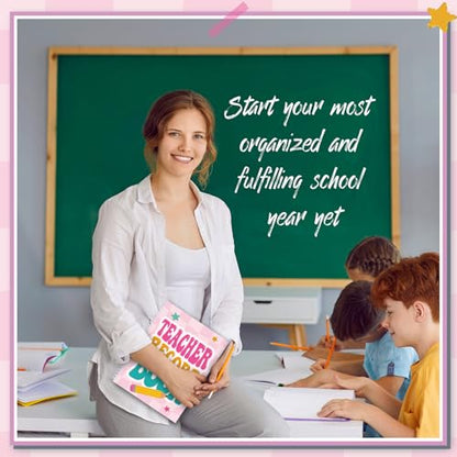 Pasimy 2026-2027 Teacher Record Book Grade Book for Teacher Classroom Spiral Bound Class Planner Double Sided Office Favors Supplies for Classroom Attendance Decoration (Pastel Checkered) - style: Pastel Checkered