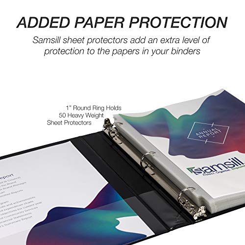 Samsill 4 Pack Durable 1 Inch 3 Ring Binders, Round Ring, Clear View Cover for Presentations, Black - color: Black, size: 1-Inch