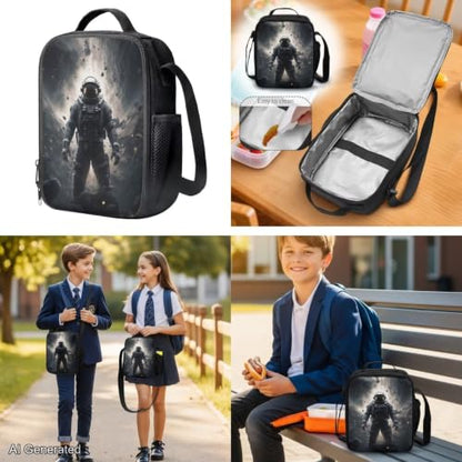 Cool Astronaut Backpack for Boys Girls 4-18 Kids Backpack with Lunch Box and Aesthetic Pencil Case 4 in 1 Set Bookbag for Elementary Kindergarten Large Capacity School Bag with Compartments - color: Cool Astronaut