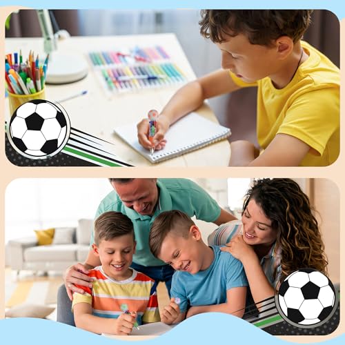 LiYiQ 25 Pcs Soccer Party Favor Multicolor Pen in One Cartoon Cute Fun 4-in-1 Cute Pens Bulk Kawaii Soccer Shape Cool Ballpoint Pens for Kids Fun Gifts - style: Soccer