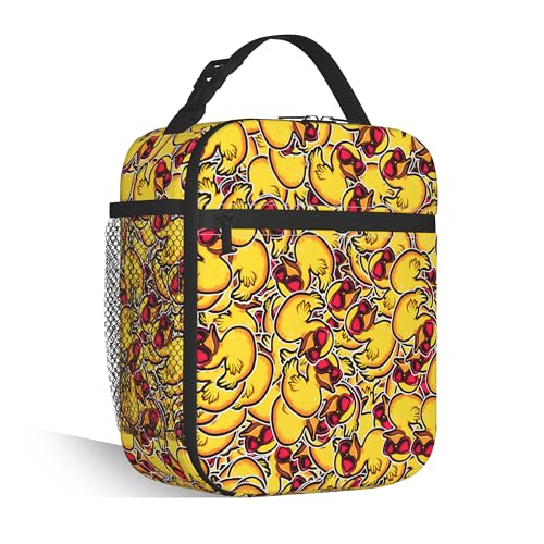 Duck Lunch Bag for Kids, Insulated School Lunch Tote | Cute reusable lunch bag with large capacity, insulated cooler tote for girls boys school, outdoor activities and snacks - color: Duck