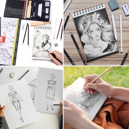 MARTCOLOR 5.5X8.5” Premium Sketch Book, 100 Sheets(68 lb/100gsm) Sketchbook | Spiral Bound, Acid-Free Drawing Paper, Artist Sketch Pad for Beginners & Pro Artists, Perfect for Most Dry Media