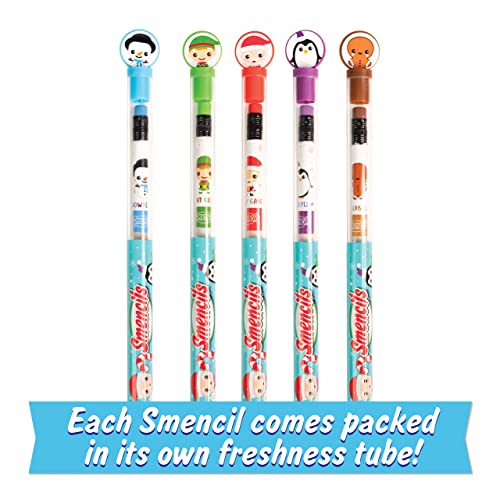 Holiday Smencils Cylinder - HB #2 Patented Gourmet Scented Pencils, 50 Count, Gifts for Kids, Party Favors, Classroom Rewards - color: Holiday
