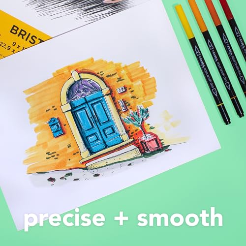 Canson Graduate Bristol Pad, Foldover, 11x14 inch, 20 Sheets | Artist Paper for Adults and Students - Drawing, Sketching, Markers and Art Journaling, White - size: 11x14 inch