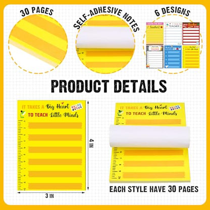 Eaasty 24 Pcs Back to School Teacher Appreciation Gift Sticky Notes with Funny Pens to Do List Notepad Sticky Notes Cute Ballpoint Pens(Colorful Style) - style: Colorful Style