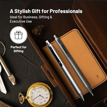 Everyman Gunmetal Grafton Pen and Pencil Set | Premium EDC Metal Gel Ink Pen + Mechanical Pencil | Refillable Executive Writing Tools for Office, Business, Men’s Gift & Daily Use - color: Gunmetal, style: Pen and Pencil Set