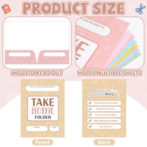 24PCS Homework Folders with 2 Pocket Back to School Take Home Folders Bulk for Students Letter Size Boho Classwork Organizer for Home Office Teachers Educational Supply 9.45 x 12.2 Inch - style: Boho