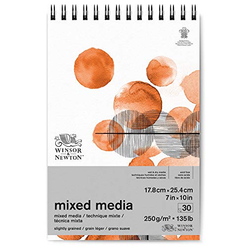 Winsor & Newton Professional Mixed Media Pad, 7" x 10", 30 Sheets, 250gsm, White - size: 7" x 10", style: Mixed Media Pad - White