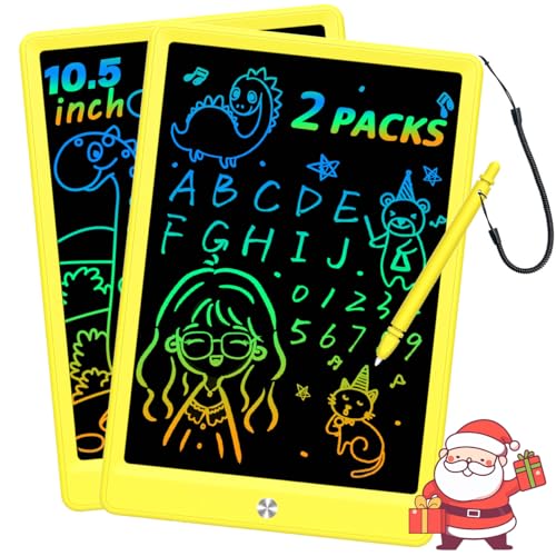 BUKEBU LCD Writing Tablet Doodle Board, Colorful Drawing Pad, Electronic Drawing Tablet, Drawing Pads,Travel Gifts for Kids Ages 3 4 5 6 7 8 Year Old Girls Boys (10.5 inch, Yellow+Yellow) - color: Yellow&yellow, size: 7"W x 10.4"H