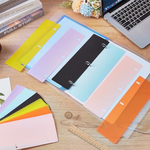 FINGERINSPIRE 30Pcs Mini Binder Divider Snap-in Bookmark, 278x80mm/10.94x3.15inch 6Colors 3 Ring Binder Notebook Divider Removable Plastic Loose Leaf Dividers for Notebook Planner