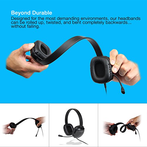 Cyber Acoustics Stereo USB Headset (AC-6012-20), Unidirectional Microphone with Flexible Boom for PC & Mac; in-line Audio Controls; Perfect for Classroom or Home - 20 Pack - size: 20-USBA