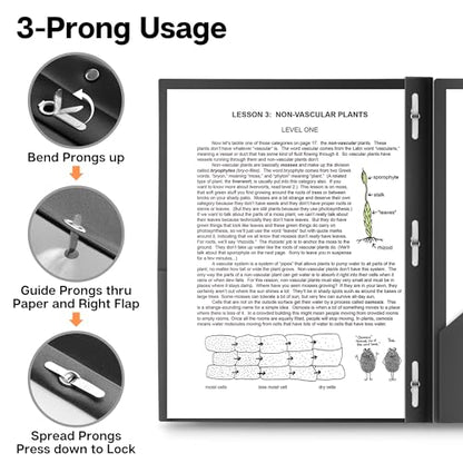 Dunwell Plastic Folders with 3 Prongs, (2 Pack, Black), 2-Pocket Folders with Fasteners, Durable Acid-Free Poly for Long Term Use, Includes Labels - color: Black, size: 2 Pack