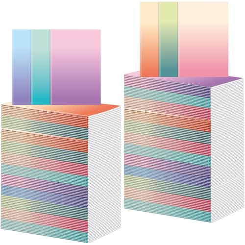 Handepo 100 Pack A5 Composition Notebooks Bulk 5"x8" Wide Ruled Kraft Soft Cover Journals, 60 Pages Journals Bulk School Supplies for Students Classroom Office - color: Gradient Color, size: A5
