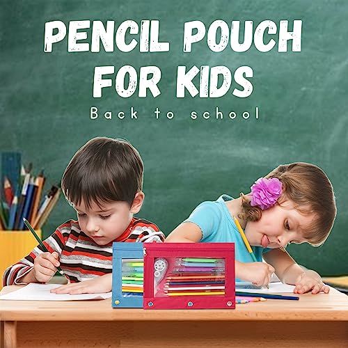 Pencil Pouch 3 Ring, Zipper Pencil Pouches Case Binder Cosmetic Bag 2 Pack