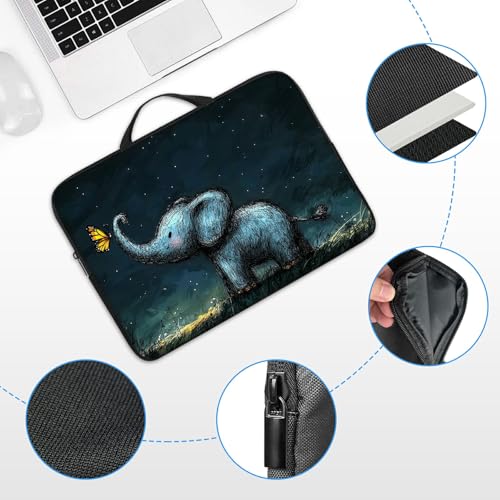 17 17.3 inch Laptop Sleeve with Handle, Baby Elephant Water‑Resistant Laptop Carrying Case for HP 17.3 inch Laptop/HP Envy 17/Dell Inspiron 17/Lenovo Ideapad 17.3 - color: Baby Elephant, size: 17-17.3 inch Devices