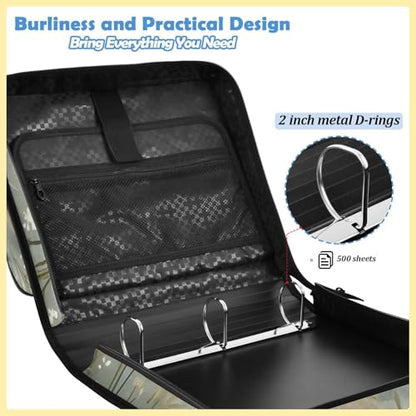 3 Ring Binder Zipper Binders Bunny Daisy Expanding File Folder Multiple Pockets & Storage Organizer