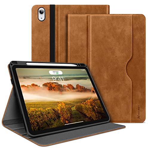 H HOLIMET Case for iPad Air 11 Inch 2026 M4/M3/M2 (2025/2024)/iPad Air 4th/5th Generation 10.9 Inch 2022/2020 with Pencil Holder Soft Back Shockproof Protective Vegan Leather - color: Ash Brown