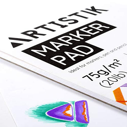 Marker Paper - 9 x 12 inch Marker Paper Sketchbook, 50 Sheets Per Pad, White Acid-Free, 75 GSM Paper, Lightweight and Sketching and Drawing Pages, (Pack of 2) - size: Marker Paper 9 x 12"