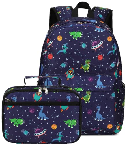 CAMTOP Backpack for Kids, Boys Girls Preschool Backpacks with Lunch Box Toddler Kindergarten School Bookbag Set (Blue Dinosaur 10) - color: Blue Dinosaur 10