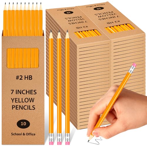 Geyoga 50 Boxes Woodcased Classroom #2 HB Pencils with Erasers 500 Count Pre-sharpened Number 2 Pencils for School Teacher Office Supplies, Writing, Drawing and Sketching Back to School Gifts(Yellow) - color: Yellow
