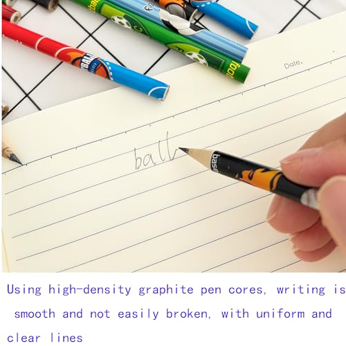 72PCS Corlorful Wooden Football Pattern Cased Pencils for Kids Bulk with Erasers, Fun Cute for School,Drawing,Gift (pattern, 72) - style: pattern