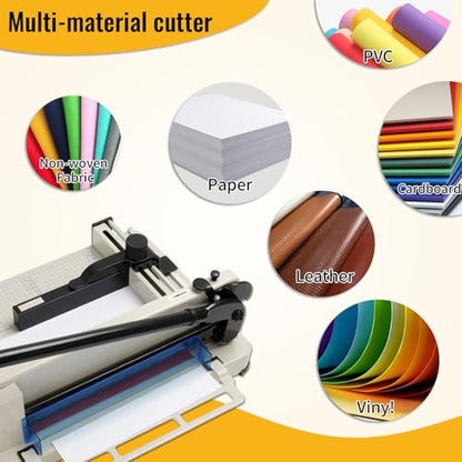Guillotine Paper Cutter Heavy Duty 400 Sheet Capacity，Paper Cutter 12 Inch for A4 Paper with HSS Blade,Industrial Commercial Trimmer for Office,School,Print Shop,Safety Lock & Clear Grids