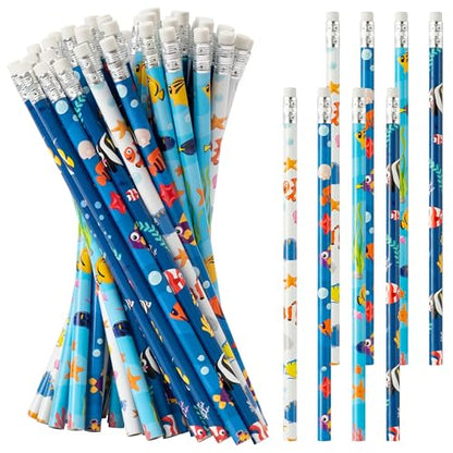 Xqumoi 60Pcs Tropical Fish Pencils with Eraser - Sea Animal #2 HB Pencils, Back to School Classroom Student Rewards, School Office Supply Bulk, Party Goodie Bag Fillers Stuffers, Birthday Party Favors - style: Tropical Fish