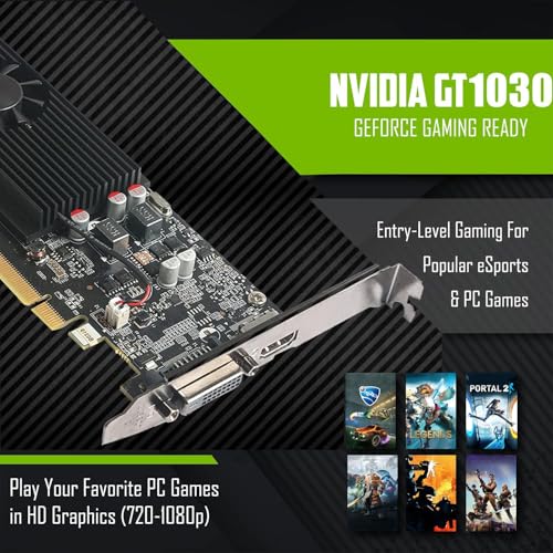 TechMagnet Zeus Pro 8 Gaming Desktop PC, Intel i5, GT 1030, 8GB ARGB RAM, 256GB SSD, MTG 24 Inch Curved Monitor, RGB Keyboard Mouse, Speaker, Headphone, USB WiFi BT, Webcam, Win 11 (Renewed) - color: 24 Inch, size: 256GB SSD