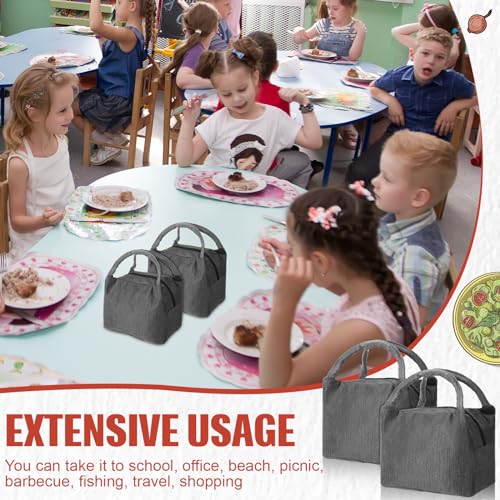Chunful 12 Pcs Lunch Bags Bulk Reusable Insulated Lunch Box Bags with Aluminum Leakproof Tote for School Students Kids Women Men Children Adult Office Work Employees Travel - color: Gray