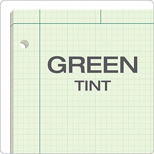 TOPS Engineering Computation Pad, 3-Hole Punched, 8.5 x 11 Inches, 5 Squares per Inch, 100 Sheets, Green, (35510)