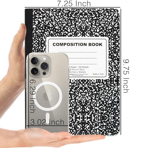 Trail maker Composition Notebooks (2,000 Pack), College Ruled Marble Cover, 200 Pages (100 Sheets), 9.75 x 7.5, Bulk School Supplies for Classroom, Office & School Donations - size: 2,000 pack