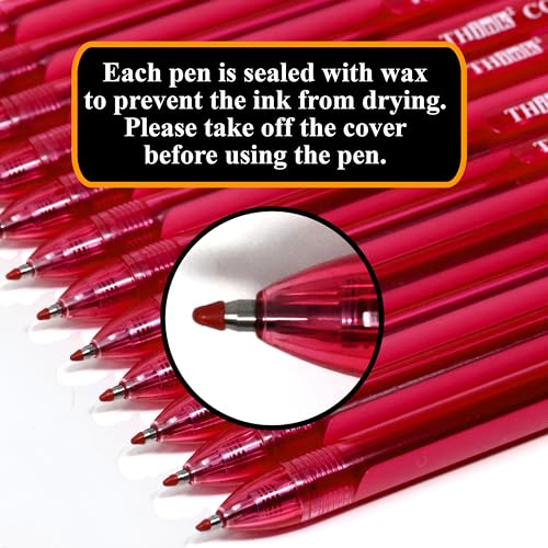 [24 Pens - Red Ink] Think2 0.7mm CGI Retractable Gel Pens. (24 Red) Medium Point Rollerball Pens with Smooth Quick Drying Ink. - color: Red