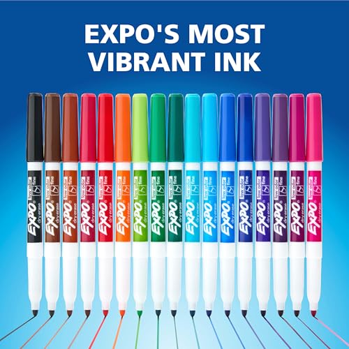 EXPO Dry Erase Markers Set, Fine & Chisel Tips, 11 Count - Classroom, Office Supplies, For White Boards, Easily Erases