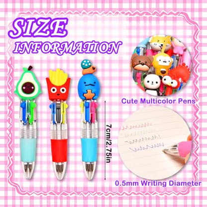 60Pcs Mini Multicolor Pens in One 4-in-1, Cute Pens Bulk for Party Favors, Back To School Gifts Delightful Ballpoint Pen Classroom Prizes - style: 60pcs-2