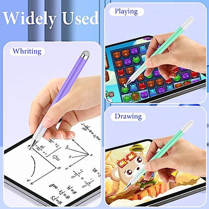 Stylus Pens for Touch Screens, High Precision Magnetic Disc Universal Stylus Pen for iPad, 2-in-1 iPad Pen Compatible with iPhone/iPad/Android Tablets/Nintendo Switch and so on(Green/Purple) - color: Green+Purple