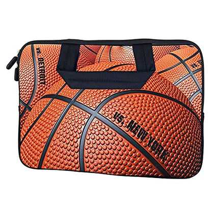 AMARY Laptop Sleeves 11.6" 12" Laptop Handle Bag Neoprene Notebook Carrying Pouch Chromebook Sleeves case (Basketball) - color: Basketball