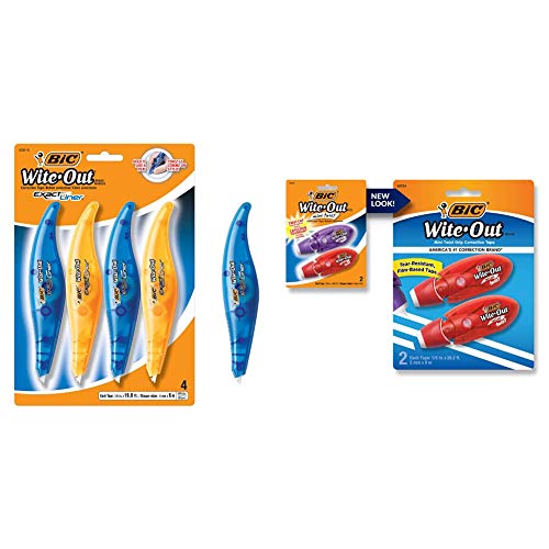 BIC Wite-Out Brand Exact Liner Correction Tape (4-Count) and Mini Twist Correction Tape (2-Count)