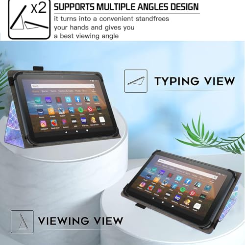 Universal 10 10.1 Inch Android Tablet Case,Slim Folding Stand Cover for All 9"-10.5" Touchscreen Tablet Case with Stylus Pen Holder,Mermaid - color: Mermaid