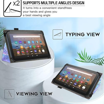 Universal 10 10.1 Inch Android Tablet Case,Slim Folding Stand Cover for All 9"-10.5" Touchscreen Tablet Case with Stylus Pen Holder,Mermaid - color: Mermaid