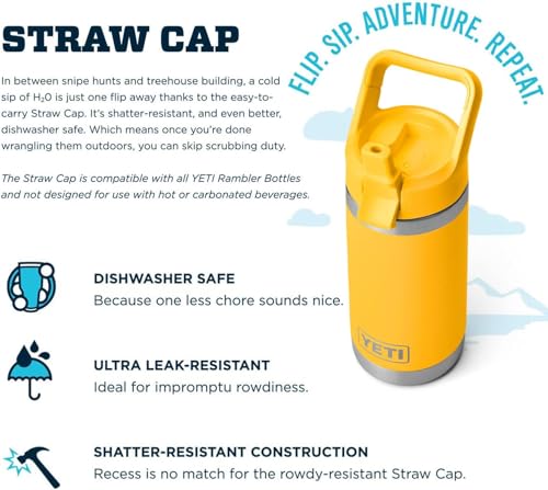 YETI Rambler Jr. 12 oz Kids Bottle, with Straw Cap - color: Alpine Yellow