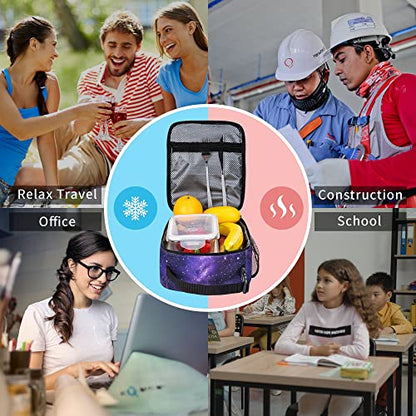 Starry sky Lunch Bags For Men Women Boys Girls Reusable Tote Lunch Bags For Office Work School Picnic Camping Thermal Insulation And Cold Preservation - color: Starry sky