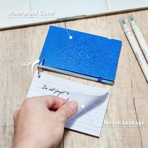 NEEWAY Ruled Index Cards with Ring 3x5 Inches, 200 Count Note Cards Lined, Flash Cards with Rings for Studying, Home and Office (Blue) - color: Blue
