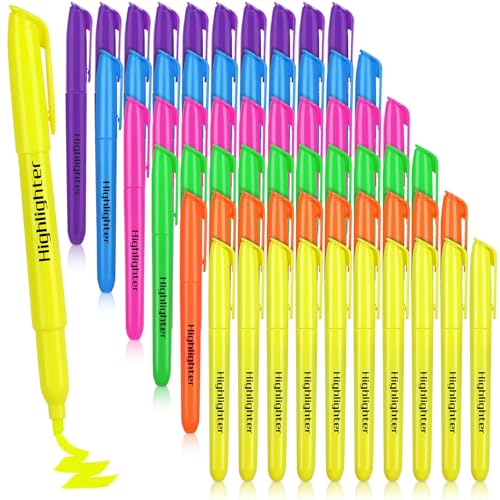 YEGEER Highlighters Bulk, Chisel Tip Dry-Quickly Highlighter Markers, 60 Count-6 Assorted Colors Highlighters Bulk Pack for Adult Kids, Teachers Supplies for School, Classroom Must Have (Multicolor) - color: Multicolor