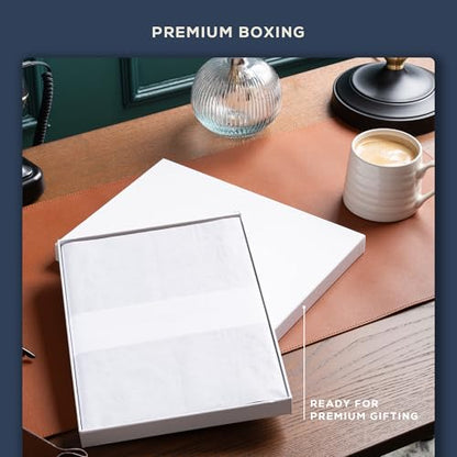 Beechmore Books Blank Sheet Music Notebook – A4 8.5"x11.5" for Songwriters, Musicians & Composers, 156 Thick 120gsm Pages, 10-Staff Perforated Sheets, Vegan Leather Hardcover, Elastic Closure, Gift Box - color: Symphony Blue