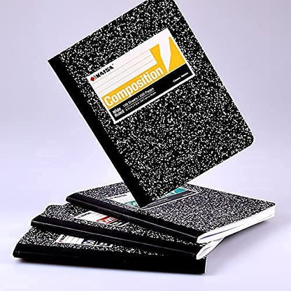 KAISA Composition Notebooks With Lined Paper, College Ruled 9-3/4" x 7-1/2" Comp Books Writing Journals Notebook, 4pads, C10001C - color: 4pad, size: college